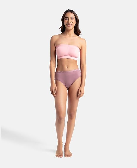 Jockey 1545 Women’s Wirefree Padded Bandeau Bra – Full Coverage with Removable Pads & Detachable Straps